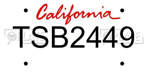 TSB2449 California License Plate