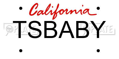 TSBABY California License Plate