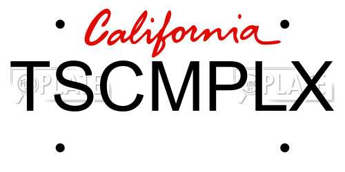 TSCMPLX California License Plate
