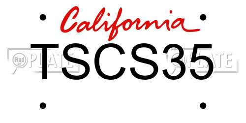 TSCS35 California License Plate