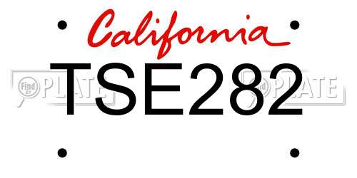 TSE282 California License Plate