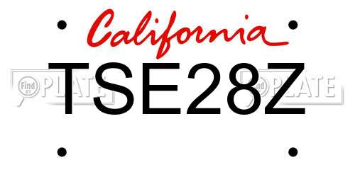 TSE28Z California License Plate
