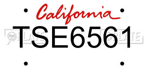 TSE6561 California License Plate
