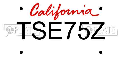 TSE75Z California License Plate
