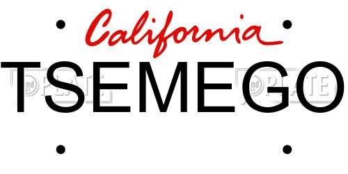 TSEMEGO California License Plate