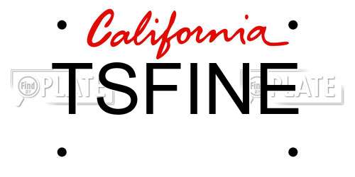 TSFINE California License Plate