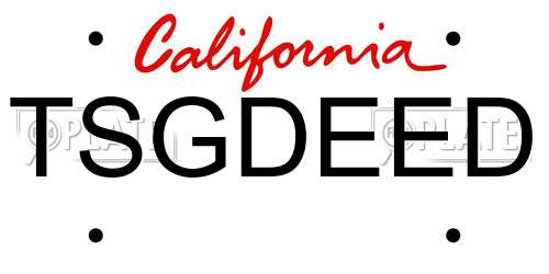 TSGDEED California License Plate