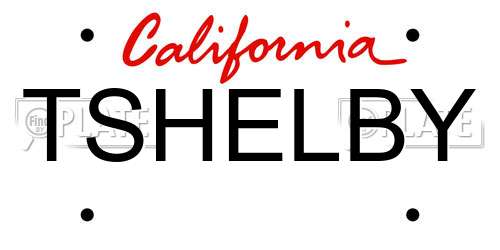 TSHELBY California License Plate