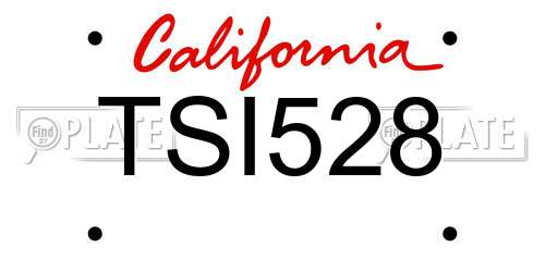 TSI528 California License Plate