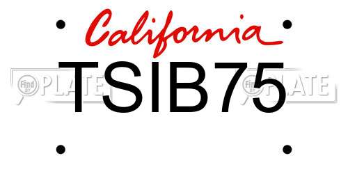 TSIB75 California License Plate