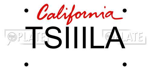 TSIIILA California License Plate