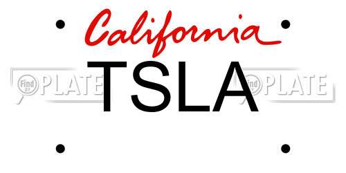 TSLA California License Plate