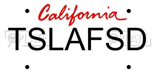 TSLAFSD California License Plate