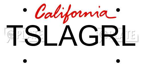 TSLAGRL California License Plate