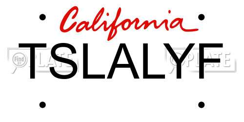 TSLALYF California License Plate