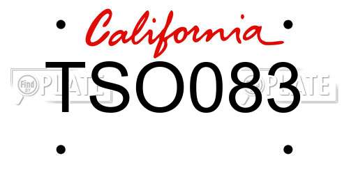TSO083 California License Plate