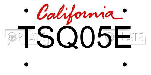 TSQ05E California License Plate