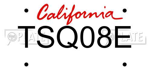 TSQ08E California License Plate
