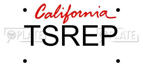 TSREP California License Plate