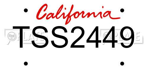 TSS2449 California License Plate