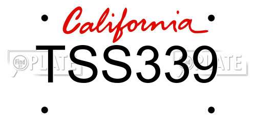 TSS339 California License Plate