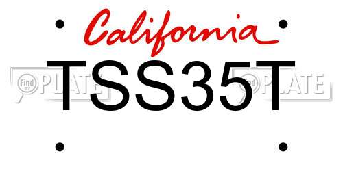 TSS35T California License Plate
