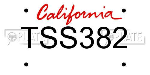TSS382 California License Plate