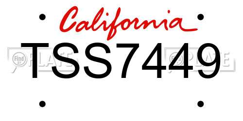TSS7449 California License Plate