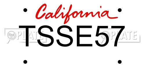 TSSE57 California License Plate