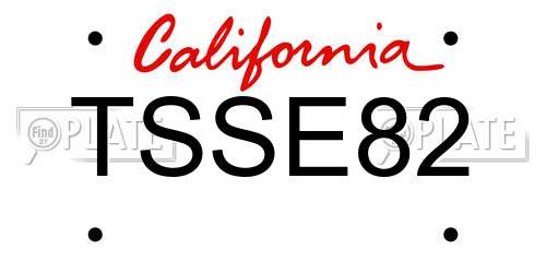 TSSE82 California License Plate