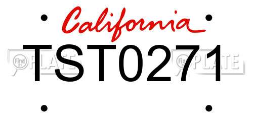 TST0271 California License Plate