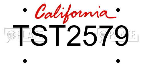 TST2579 California License Plate
