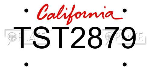 TST2879 California License Plate