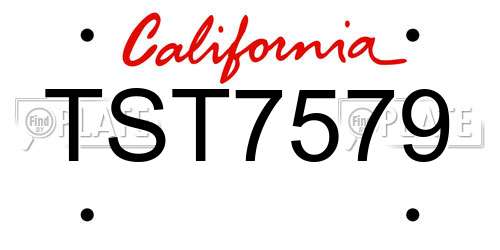 TST7579 California License Plate