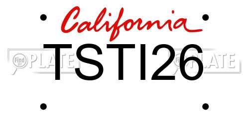 TSTI26 California License Plate