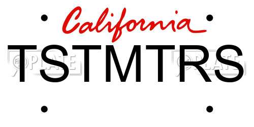 TSTMTRS California License Plate