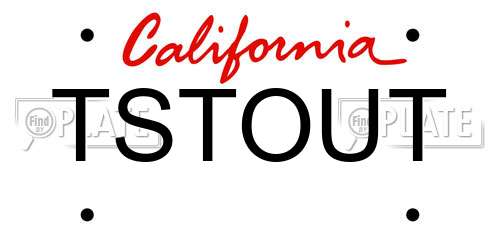 TSTOUT California License Plate