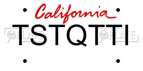 TSTQTTI California License Plate