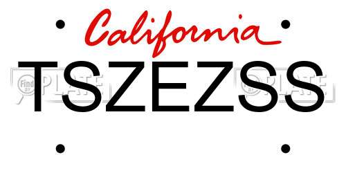 TSZEZSS California License Plate