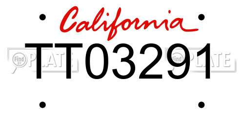 TT03291 California License Plate