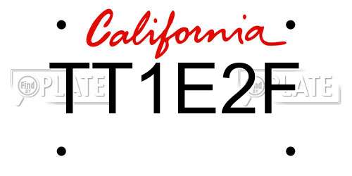 TT1E2F California License Plate