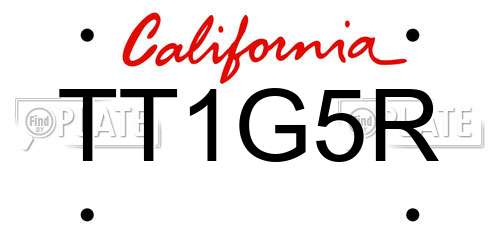 TT1G5R California License Plate