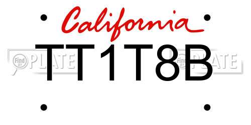 TT1T8B California License Plate