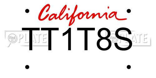 TT1T8S California License Plate