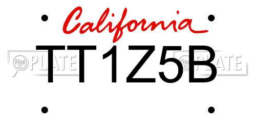 TT1Z5B California License Plate