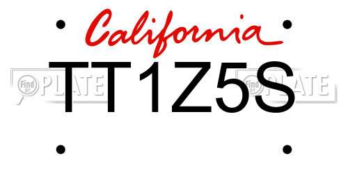 TT1Z5S California License Plate