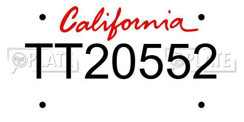 TT20552 California License Plate
