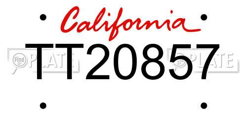 TT20857 California License Plate