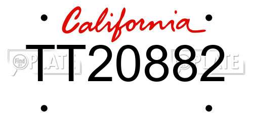 TT20882 California License Plate