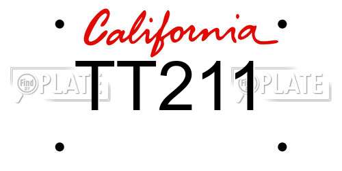 TT211 California License Plate